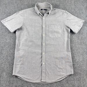 SPAO M Men Gray Short Sleeve Button Down Shirt